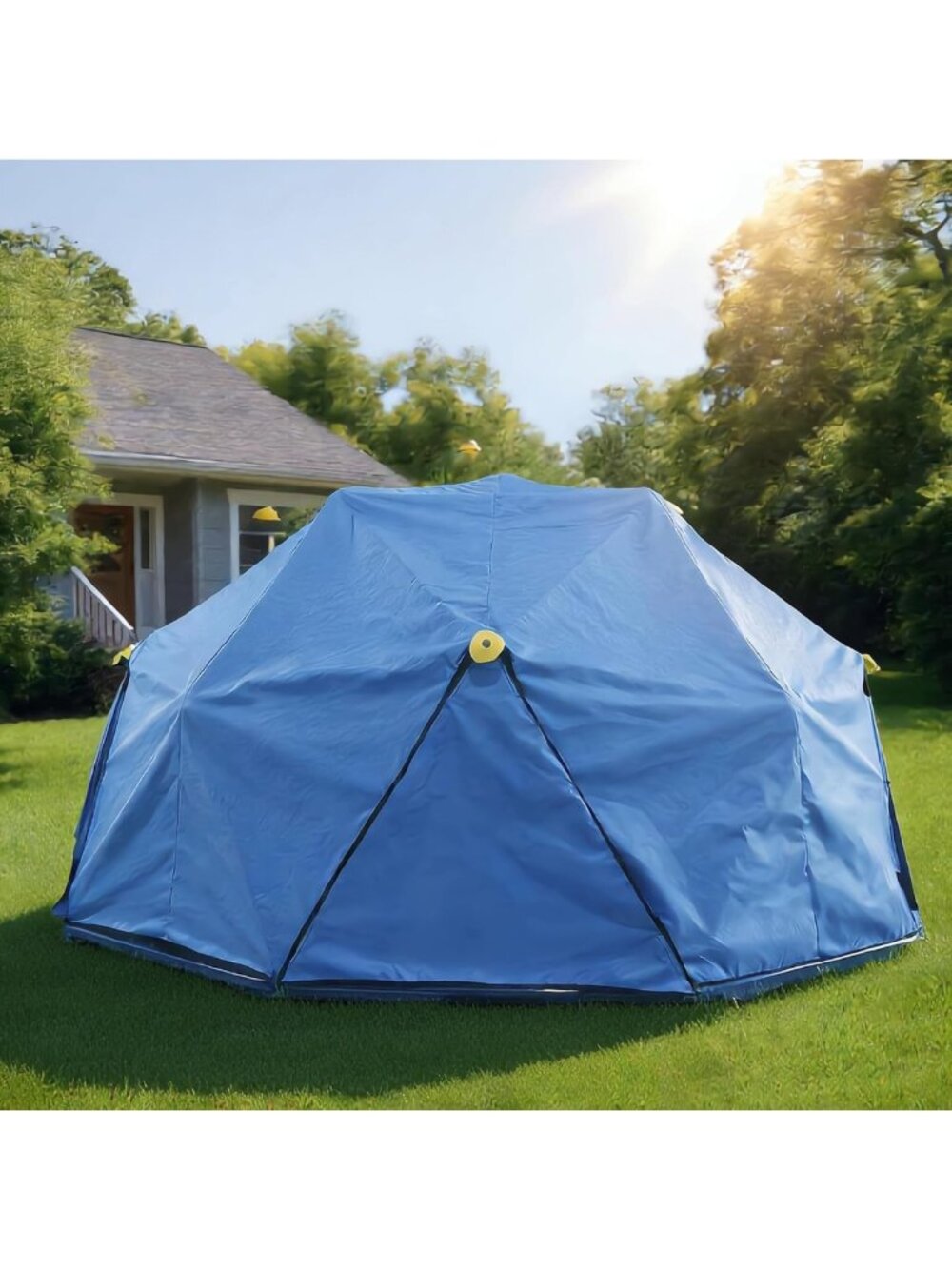 10ft Climbing Dome Canopy - UV Resistant, Waterproof Outdoor Play Cover, Blue